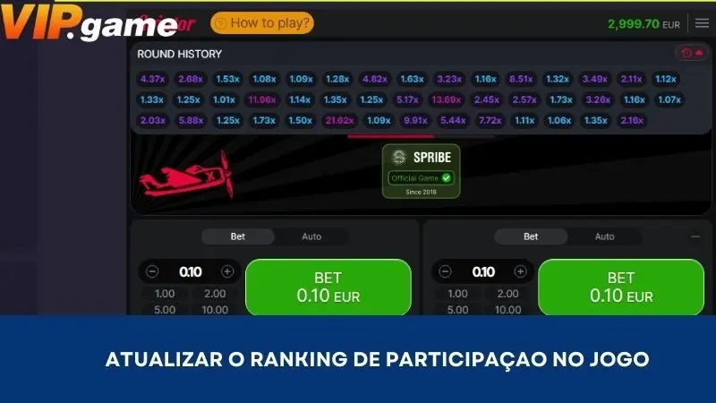 Atualizar o ranking de participação no jogo