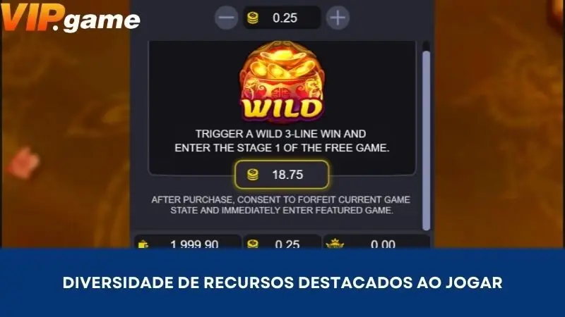 Diversidade de recursos destacados ao jogar