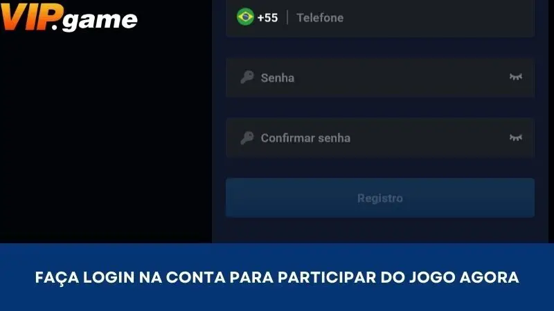 Faça login na conta para participar do jogo agora